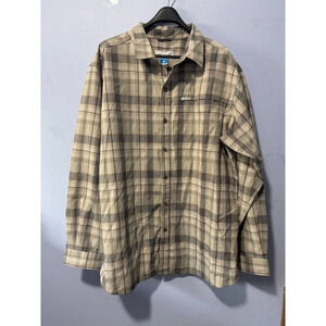 Columbia XXL plaid  omni‎ wick mens button down shirt